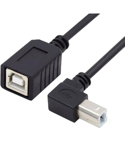Accesorio Impresora Cable USB 2.0 Tipo A Macho A Tipo B Macho - 50 Cm, ángulo Recto, Para Impresora O Escáner Pen Drive 128 GB