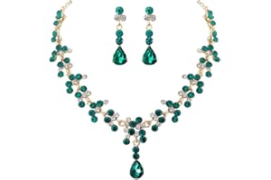 Carufin MARIAGE CRISTAL collier boucles d'oreilles ensemble collier de mariée femmes et filles bijoux accessoires