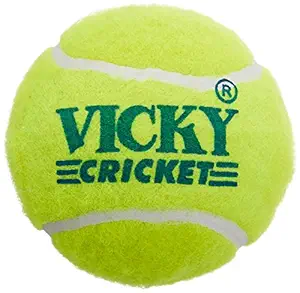 Vicky Rubber Tennis Cricket Ball, (Yellow) Standard Size