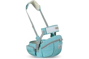SONARIN Multifuncional Portabebé Asiento de Cadera,Portador de Bebé Ergonómico Taburete de Cintura con Cinturón de Seguridad & Correa de Hombro para Bebé Niño Pequeño 0-24 Meses(Verde)