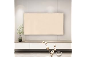 Mateju Cubierta Antipolvo para TV Universal, Funda para Televisor Elástico Color Sólido, Cubierta de Televisión Lavable,Protector Pantalla de Funda para 32 a 85 Pulgadas (56-65pulgadas,Beige)