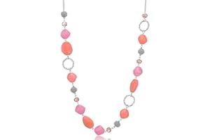 BULINLIN Beaded Long Silver Necklaces for Women, Handmade Statement Sweater Chain Necklace with Crystal Beads for Fashion Jewelry gifts