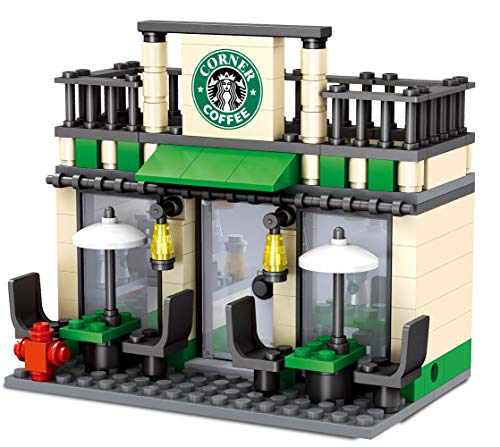 Modbrix City Bausteine Cafe Ladengeschäft, 190 teiliges Konstruktionsspielzeug thumbnail