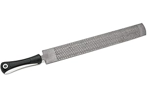 Reitsport Amesbichler AMKA - Escofina para herradura con mango anatómico con dientes finos y gruesos, aprox. 35 cm de largo, con mango de plástico