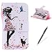 Produktbild Feeltech Samsung Galaxy S5 mini hülle PU Leder Flip Abdeckung Mit Bunte Malerei Muster Folio Brieftasche Tasche Magnetischer Verschluss Hybrid Kickstand Mit Stand Funktion Flip Protective Weiche TPU Stoßabdeckungs Fall Und Kreditkarte Halter Mit Handgelenk Bügel Für Samsung Galaxy S5 mini BookStyle Shell Holster Schutzhülle [ 2 In 1 Berühren Sie Stift ] - Blumen Kleid Mädchen Mit Katze Vogel Muster