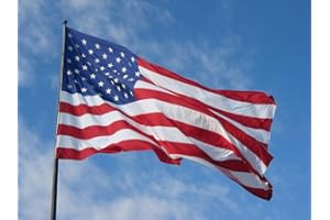 HOLLYLIFE Drapeau des États-Unis 150 x 90 cm Drapeau USA avec 2 œillets Métalliques Grand Drapeau Américain Flag Fanion Tissue lumineux Et VifParfait Pour Les Festivals Manif Decoration Extérieur Jardin Défilé