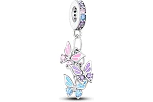 Parmuz 925 Sterling Silver Charms for Bracelet Love Star Moon Travel Butterfly Cross Charms for Woman Dangle Pendants Beads Jewelry Gift