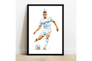 THE FOOTBALL PRINT ROOM LEEDS United - Kalvin Phillips - Framed Illustration Print Poster