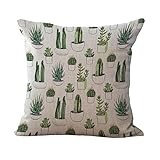 Tropischen Kaktus Baumwoll Leinen Dekokissen kissenbezug Kissenbezug Haus Auto Dekor - 06