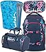 Produktbild satch pack Awesome Blossom 4er Set Rucksack, Sporttasche, Schlamperbox & Heftebox Blau