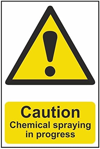 Caution Chemical Spraying in Progress Warning Sign - Semi-Rigid Plastic - Non-Adhesive (400 x 600mm)