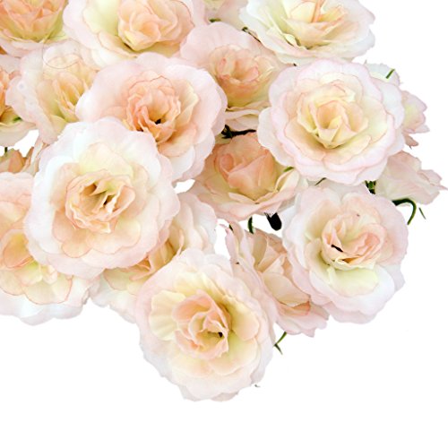 50pcs Kunstseide Kunstblumen Rose bluete koepfe Hochzeit Parteidekor Rosa Bulk - 2