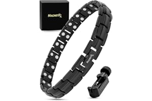 ‎MAGNETRX MagnetRX® Ultrastarkes Titan Magnetarmband für Damen – Magnet Armbänder für Frauen – Magnetisches Titan Armband Längenverstellbar mit Größenbestimmungswerkzeug, Damen Armbänder (Schwarz)