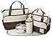Produktbild Liying Umhängetasche Babytasche Set Mama Handtasche Tragetasche Wickeltasche 5 Stück Multifunktionrucksack Braun
