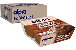 ‎ALPRO Alpro Soya-Dessert Schokoladengeschmack – Auf Soyabasis – Vegan und von Natur aus laktosefrei – Reich an Calcium und Vitaminen – 6 x (4 x 125)
