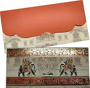 Jain Cards Premium Elephants Design Shagun Envelopes (20)