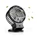 Produktbild mixigoo Mini USB Ventilator USB Ventilator Tischventilator Desktop Lüfter Personal Fan Doppelblatt aufladbarer Batterie Akku mit an/aus-Schalter für Den Schreibtisch - Schwarz