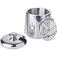Eidoct Stainless Steel Ice Bucket, Double-Layer Thermal Insulation Ice Bucket with Lid,Strainer and Ice Tong, Perfect for Home Bar, Restaurant, BBQ, Parties, Clubs (1.3L)