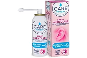 CARE for you, Spray Auricolare - Spray Pulizia Orecchie, Soluzione Isotonica, Nebulizzato per La Pulizia Quotidiana dell'Orecchio, con Acqua di Mare, 100 ml