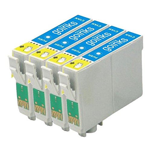4x Kompatible Cyan Druckerpatrone ersetzt T0802 für den Einsatz in Epson Stylus Photo P50, PX650, PX660, PX700W, PX710W, PX720WD, PX800FW, PX810FW, R265, R285, R360, RX560, RX585, RX685