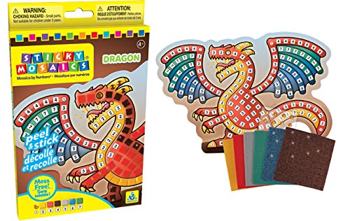 Orb Factory - ORB69919 - Loisirs Créatifs - Sticky Mosaiques Autocollantes aux Numéros - Dragon
