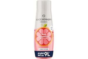 ‎SODASTREAM SodaStream Sirup Pink Grapefruit ohne Zucker, 1x Flasche ergibt 9 Liter Fertiggetränk, Sekundenschnell zubereitet und immer frisch, 440 ml