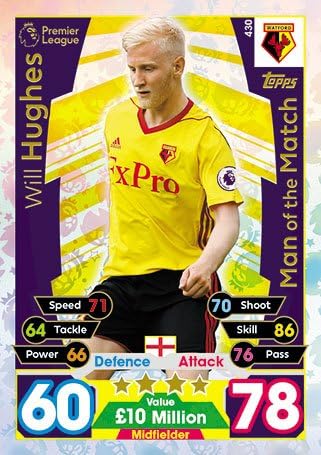 Match Attax 2017/18 Man Of The Match card #430 Will Hughes