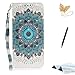 Produktbild TOUCASA Motorola Moto E5 Handyhülle,Motorola Moto E5 Hülle, Brieftasche Flip PU Leder Kartenfächer 3D Glitter Surface Hidden Magnetic Closure Life Time Warranty für Motorola Moto E5(Mandala)