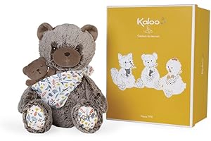 KALOO Pluszowe zwierzątko Linoo tata niedźwiedź Oscar i jego dziecko, 35 cm-od urodzenia K971002, kasztanowy