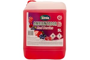 KIMIA - Ambientador de Hogar Red Berries 5L | Perfumador con Fragancia Duradera a Frutos Rojos | Para Cualquier Estancia de Casa, Coche y Oficina | Fórmula Concentrada | Ambiente Fresco y Perfumado