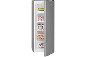 Bomann® Gefrierschrank 143cm | 4 Sterne-Gefrierfach | Temperaturbereich: ≤ -18°C | Tiefkühlschrank leise 40dB | wechselbarer Türanschlag | Gefrierschrank gross | 168L Freezer | GS 7364 inox