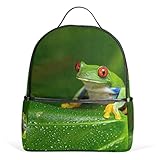 COOSUN Los ojos rojos del árbol del Amazonas escuela de la rana Mochila Ligera bolsa de mano...