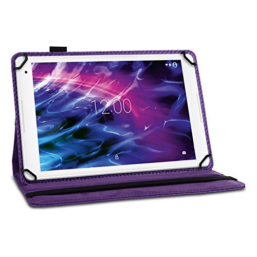 NAUC Tablet Schutzhülle für Ihr Medion Lifetab X10311 X10302 P10400 P10506 P10505 S10366 S10352 P10356 S10346 S10345 aus Kunstleder mit praktischer Standfunktion und 360° Drehfunktion kombiniert Schutz und Design Hülle Cover Case Tasche, Farben:Lila - 2