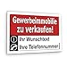 Produktbild Gewerbeimmobilie Schild beschreibbar, DIN A3 42 cm x 30 cm, 3 mm Aluminium Verbundplatte mit beliegenden Schaumstoffklebepunten. Bei Bedarf leicht zu Bohren.