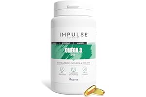 Oméga 3 concentrés 50% EPA / 25% DHA - Qualité Epax® - Pureté Totox <10 - Certifiés Friend of the Sea - Complément alimentaire Bien-être & Performance - Fabriqué en France - IMPULSE NUTRITION