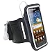 Produktbild igadgitz Schwarz Reflektierende Anti-Rutsch Neoprene Sports Fitnesszentrum Jogging Armband Oberarmtasche Tasche Schutz Hülle Etui Case für Samsung Galaxy Ace 2 I8160 Android Smartphone Handy