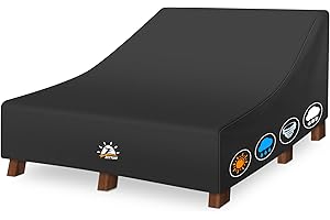 Zettum Housse pour Double Chaise Longue pour 2 Personnes, en 600D Oxford PU, Une Housse imperméable et Ultra résistante pour lit de Jardin, idéale pour protéger Les chaises Longues (213 × 140 × 81 cm)