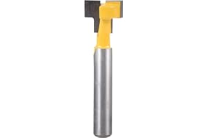 KATUR Broca de corte con ranura en T y oruga en T, fresa para trabajar la madera Fresa con vástago de 1/4 pulgada, diámetro de corte de 1/2 pulgada Cabezas de perno hexagonal