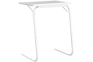 AAMEN Folding TV Tray Table, Adjustable TV Tray Table, portable desk, Easy to Move, Portable, Foldable, Adjustable, Multi Functional TV Trays Table. White