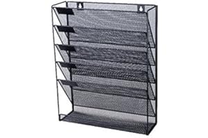 OFFICE DEPOT O/D Support mural en grille métallique 5 compartiments A4 Noir