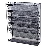 o/d Mesh wall literature holder 5 A4 compartments Black (Office Product)
