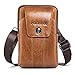 Produktbild Pofomede Kleine Schultertaschen Messengertasche Umhängetasche, Leder Hüfttaschen Handy Gürteltasche Handyhalter für iPhone XR XS Max 6 7 8 Plus Galaxy S8 / S9 Plus (Braun)