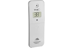 TFA Dostmann sensore esterno di temperatura, 30.3800.02, per stazioni meteo TFA WLAN 35.8000 | 35.8001 | 35.8002 | 35.8003, per condizionatori, bianco