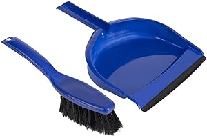 NISBETS Bentley DPBSBLU - Pack con escoba blando y recogedor, color azul