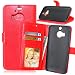 Produktbild Nancen HTC One M9 Plus (5,2 Zoll) Lederhülle Neu Style Acht Farbe Weich PU Flip Case Ledertasche / Schutz Etui, Einfach Vintage Kollektion Karten Slot Foto Wallet Hülle Handy Tasche Zubehör