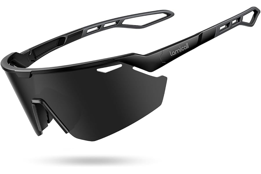 Lamicall Polarized Cycling Sunglasses for Men Women - [24g Ultra-Light] UV400 Protection Sports Glasses for Running Driving Hiking Ski with TR90 Frame, Adjustable Nose Pad & Bendable Temples