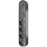 Babilden 2 Metre Termal Akım Korumalı 4'l&uuml; Priz &Ccedil;oklayıcı, 2 USB 1 Type-C Girişli 16A 4000W D&ouml;rtl&uuml; D&ouml;n&uuml;şt&uuml;r&uuml;c&uuml; Uzatma Kablosu