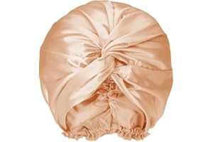 ‎TOWNSSILK townssilk 100% Mulberry Silk Women's Night Cap, 16 Momme Sleep Cap, Silk Shower Cap, Good for Hair, Protects Hair, Silk Night Cap, Double Layer, Cinnamon, 2-Layer Cinnamon