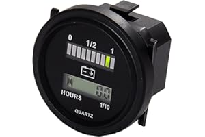 HonorMeet Compteur de capacité de batterie 12V / 24V 36V 48V / 72V, indicateur de niveau de batterie au plomb, rappel de charge, heures TOT réinitialisables pour l'entretien du chariot