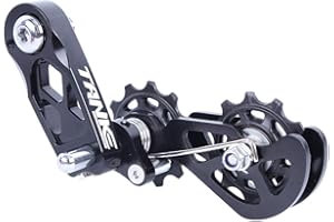 Emiif Bike Chain Tensioner, Bicycle Chain Guide For 8 Speed Up To 12 Speed, Aluminum Alloy Bicycle Single Speed Chain Tensioner Black